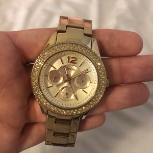 Gold Fossil Watch